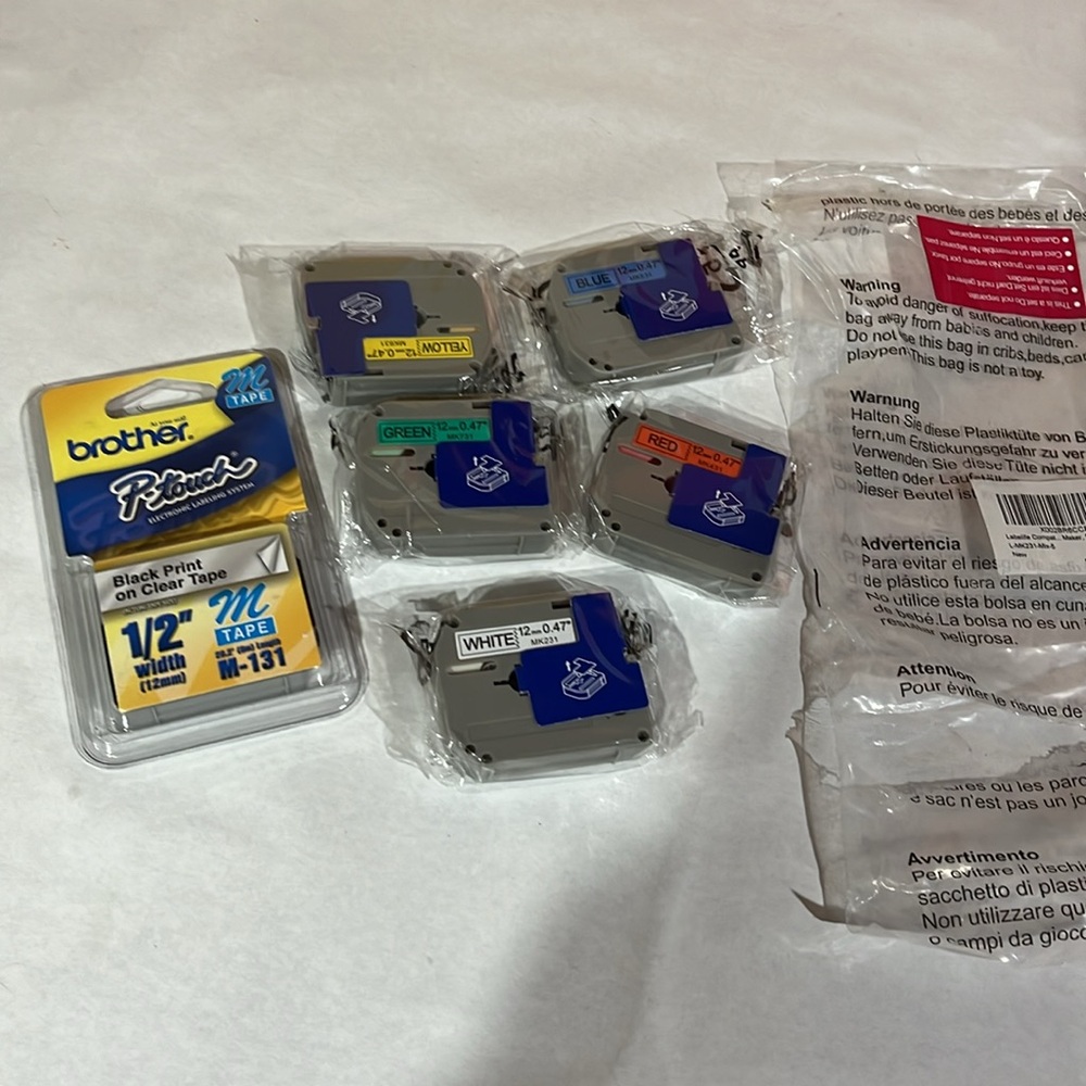 Labelmaker tape, half inch width, 12 mm – M tape-new 6 rolls